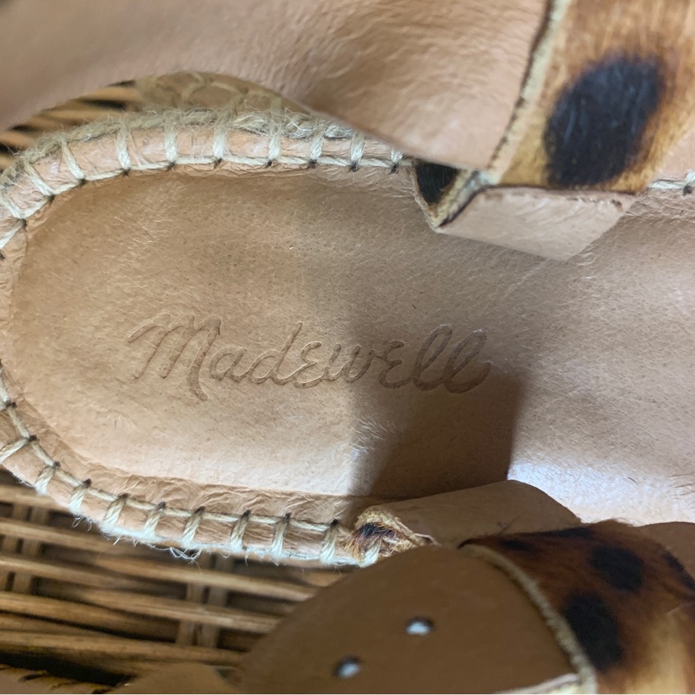 Madewell Malia Espadrille Strappy Sandal in Leopard Calf Hair Sandal Size 8 - Picture 10 of 12
